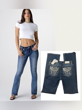 Miss Me Los Angeles Mid Rise Boot Dark Wash Women's Jeans  27 X 34